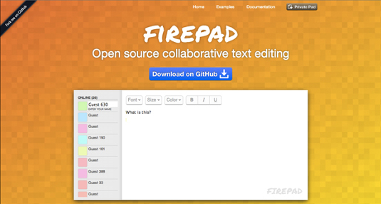 Firepad is an example of a Web Apps