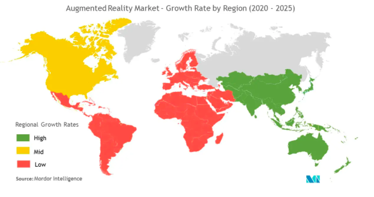 Growth rate in augmented reality market