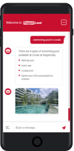 app screen of Keppel Land chatbot application case study