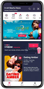 app screen of BookMyShow online ticket booking case study