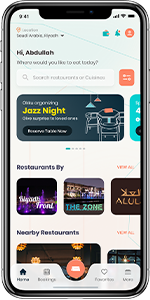 Tarabiza On-demand Dine-in Application with Mobile & Web Platforms app screens