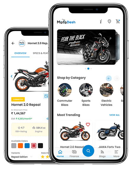 mobile screen of muthoot motoDesh automobile e-Commerce application